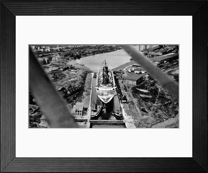 Framed Print : The French Liner Normandie in dock at St. Nazaire Framed Print : The French Liner Normandie in dock at St. Nazaire