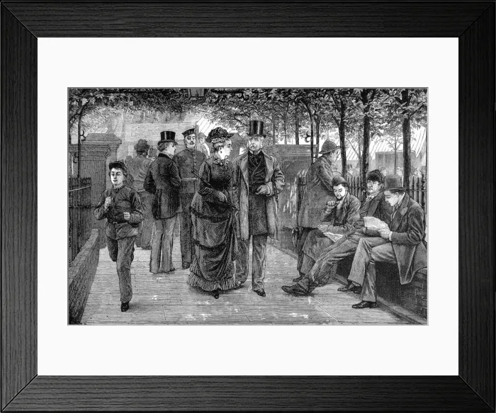 Framed Print : The Churchyard, St. Botolphs, Bishopsgate, 1876