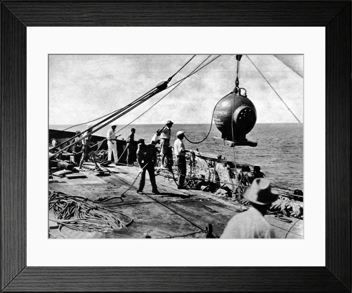 Framed Print : Dr. Beebes Bathysphere, August 1934 Framed Print : Dr. Beebes Bathysphere, August 1934