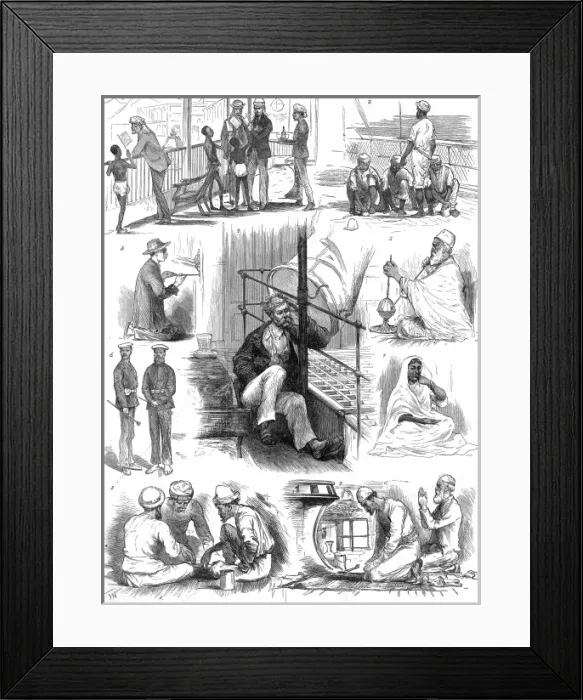 Framed Print : Scenes on board the SS Sumatra, November 1875