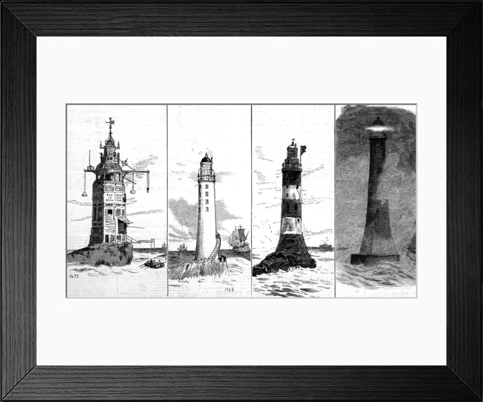 Framed Print : Four of the Eddystone Lighthouses