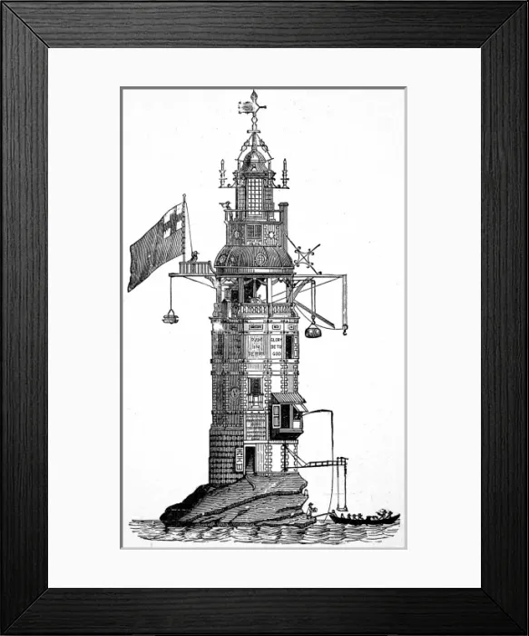 Framed Print : The Eddystone Lighthouse of 1698 Framed Print : The Eddystone Lighthouse of 1698
