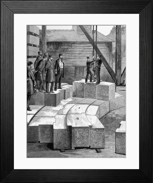 Framed Print : The Stone-Cutting Establishment at Oreston, with part of Framed Print : The Stone-Cutting Establishment at Oreston, with part of