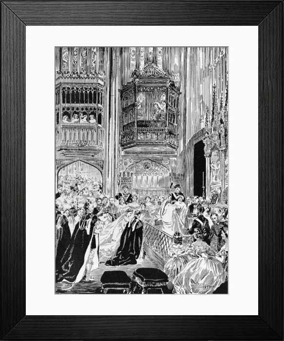 Framed Print : Edward VIIs wedding day