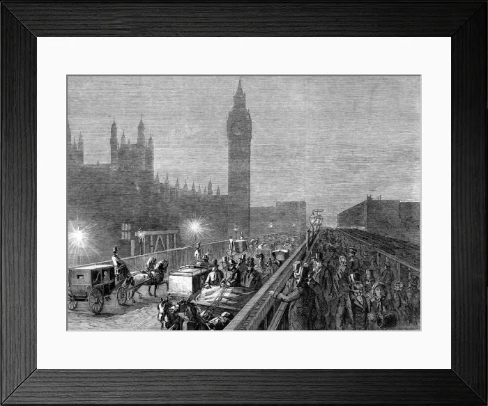 Framed Print : Westminster Bridge lit by lime light Framed Print : Westminster Bridge lit by lime light