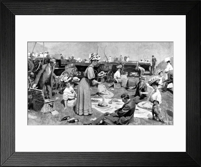 Framed Print : The informal luncheon at the meet of the Devon and Somerset Framed Print : The informal luncheon at the meet of the Devon and Somerset