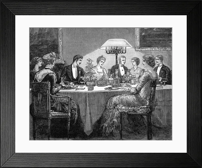 Framed Print : Victorian dinner scene Framed Print : Victorian dinner scene