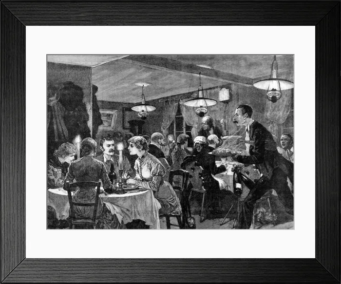 Framed Print : Restaurant scene Framed Print : Restaurant scene