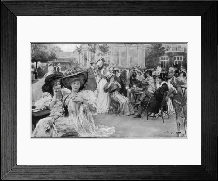 Framed Print : Societys Saturday: Tea on the lawn at Ranelagh