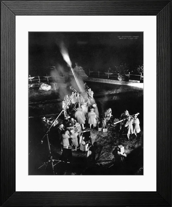 Framed Print : Televising a unit of Londons Land Defence Force against ene Framed Print : Televising a unit of Londons Land Defence Force against ene