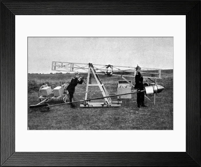 Framed Print : War photography - two soldiers with camera-carrying rocket Framed Print : War photography - two soldiers with camera-carrying rocket