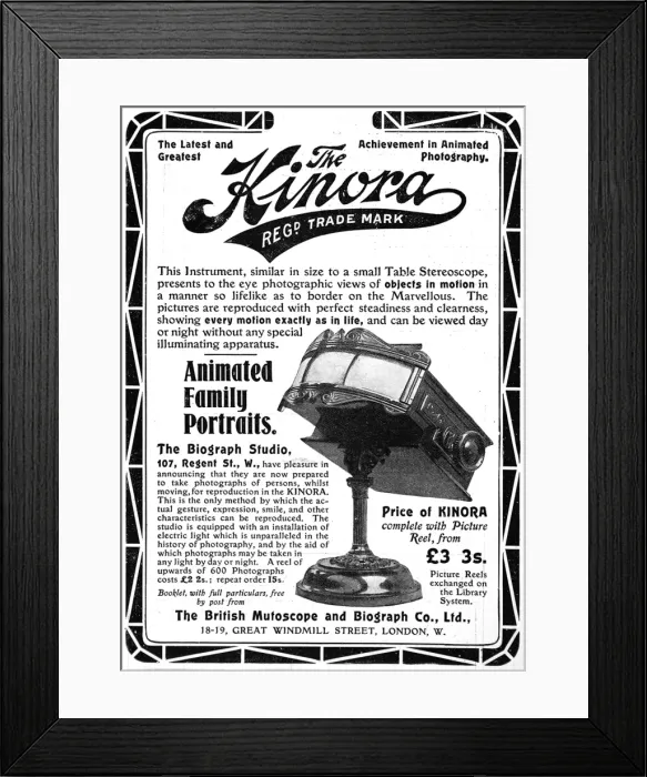 Framed Print : The Kinora - animated family portraits Framed Print : The Kinora - animated family portraits