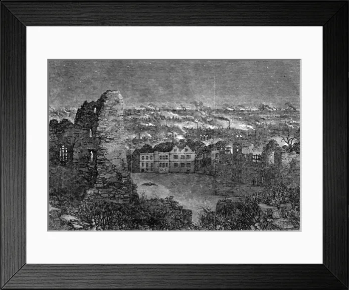Framed Print : Landscape view of Dudleys iron works. Showing the pollution Framed Print : Landscape view of Dudleys iron works. Showing the pollution