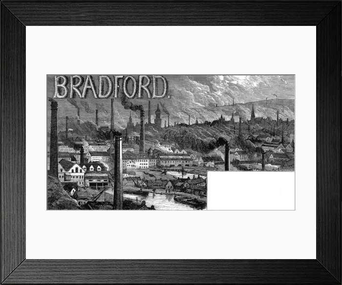 Framed Print : Bradford. View of the industrial factories of Bradford in the week that the Prince Framed Print : Bradford. View of the industrial factories of Bradford in the week that the Prince