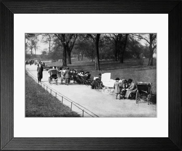 Framed Print : A spring scene in Hyde Park - nannies with their children