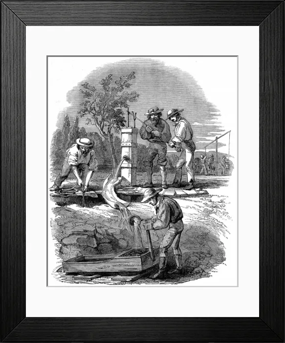 Framed Print : River bed gold sifting on the Turon, Australia Framed Print : River bed gold sifting on the Turon, Australia