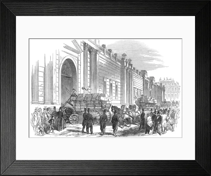 Framed Print : Arrival of Californian gold and Mexican dollars at the Bank Framed Print : Arrival of Californian gold and Mexican dollars at the Bank