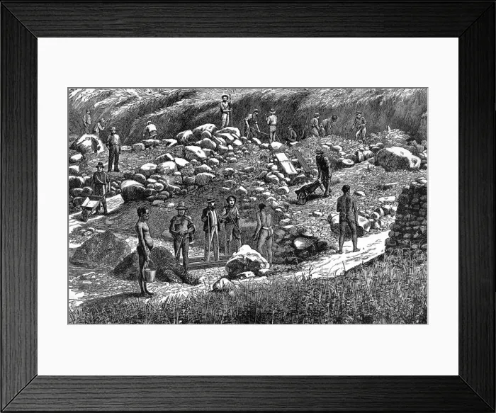 Framed Print : Diggers at work in the Transvaal gold fields Framed Print : Diggers at work in the Transvaal gold fields