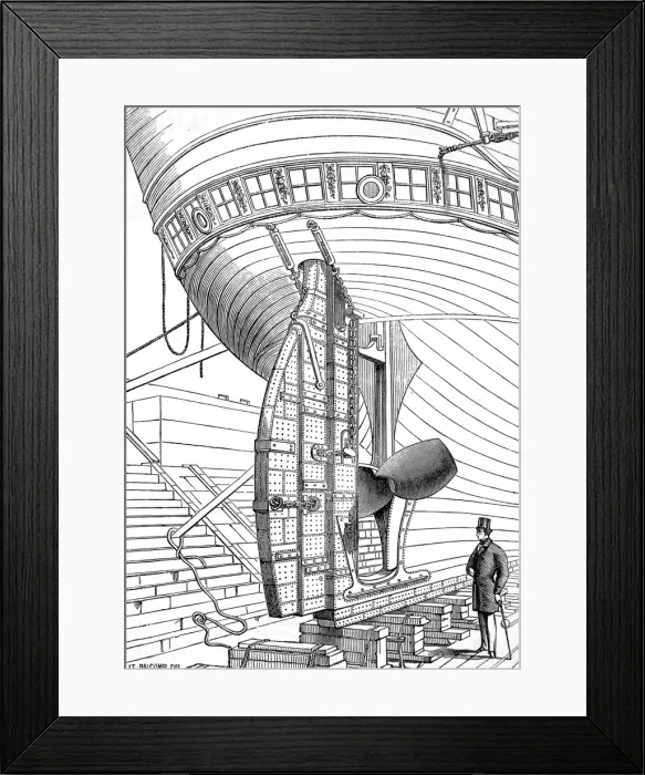 Framed Print : Lumleys Patent Rudder, 1867
