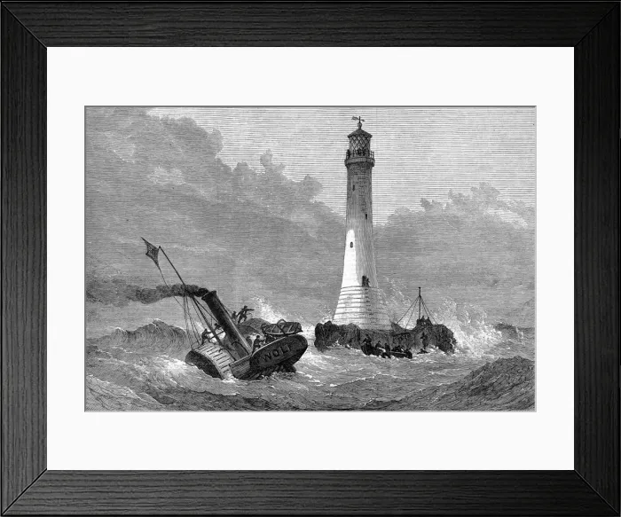 Framed Print : The Keepers arriving at Wolf Rock Lighthouse, 1870 Framed Print : The Keepers arriving at Wolf Rock Lighthouse, 1870
