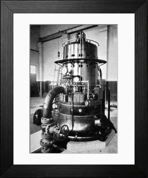 Framed Print : A Curtis Vertical Turbine, 1904 Framed Print : A Curtis Vertical Turbine, 1904