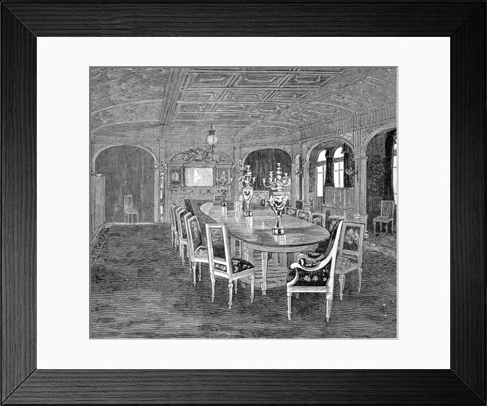 Framed Print : The Imperial Saloon, SY Livadia, 1880