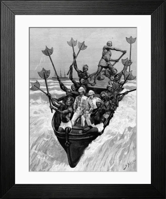 Framed Print : Landing in a Surf-boat at Accra, Ghana, 1891 Framed Print : Landing in a Surf-boat at Accra, Ghana, 1891