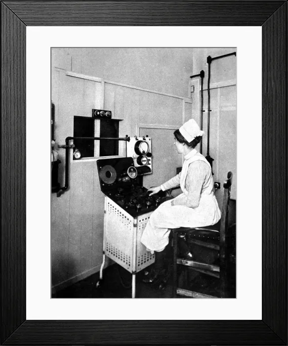 Framed Print : Nurse in the x-ray department Framed Print : Nurse in the x-ray department