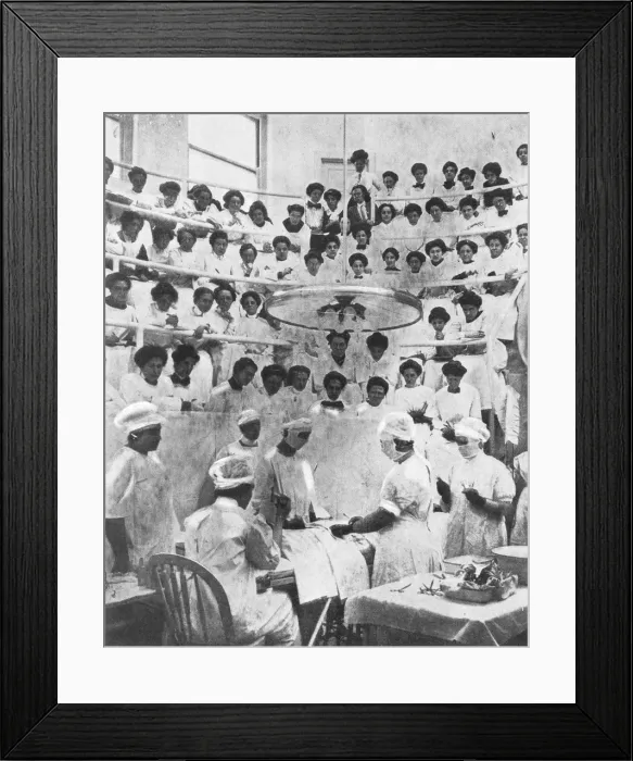 Framed Print : An operating theatre with an all female audience Framed Print : An operating theatre with an all female audience