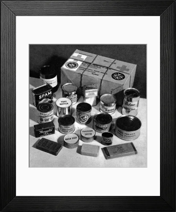 Framed Print : A Second World War Red Cross food parcel
