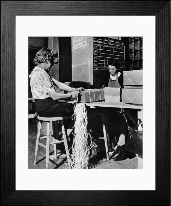 Framed Print : Preparing Red Cross food parcels Framed Print : Preparing Red Cross food parcels