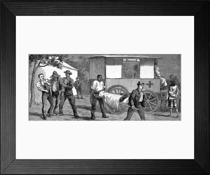 Framed Print : An ambulance bringing in patients from Cape Town