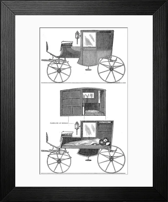 Framed Print : Hospital carriage diagram Framed Print : Hospital carriage diagram