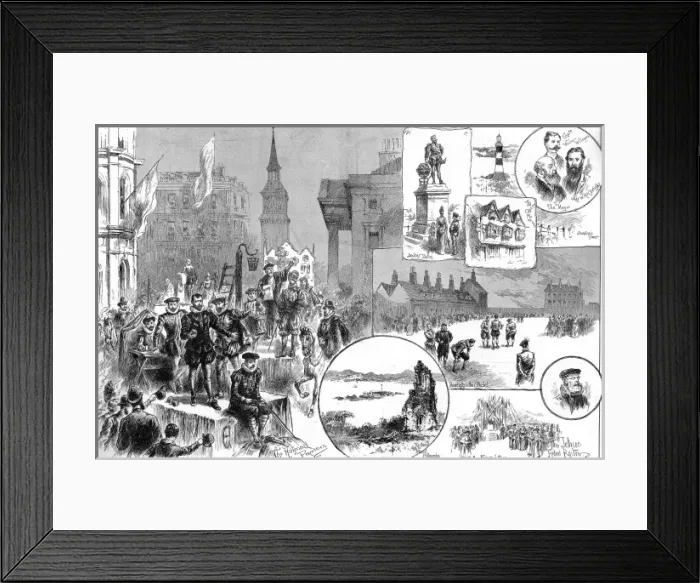 Framed Print : The Tercentenary of the Spanish Armada, At Plymouth, 1888 Framed Print : The Tercentenary of the Spanish Armada, At Plymouth, 1888