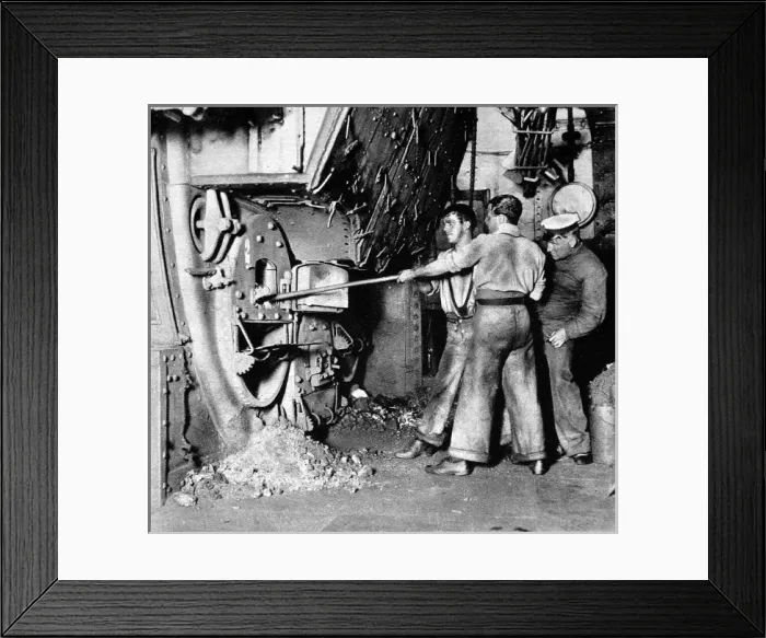 Framed Print : The Stoke-Hold of a Cole Burning British Warship, 1913 Framed Print : The Stoke-Hold of a Cole Burning British Warship, 1913