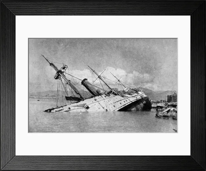 Framed Print : HMS Phoenix after the Hong-Kong Typhoon, September 1906 Framed Print : HMS Phoenix after the Hong-Kong Typhoon, September 1906