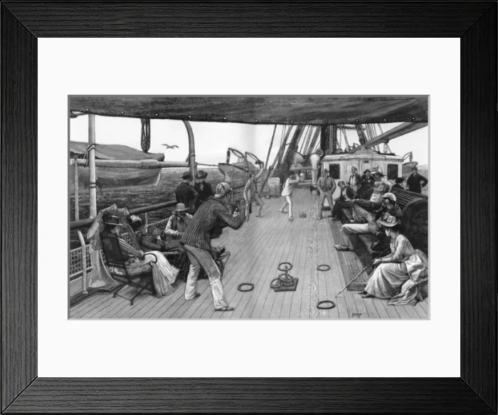 Framed Print : Deck Quoits on board a P. &O. Steamer, 1890 Framed Print : Deck Quoits on board a P. &O. Steamer, 1890