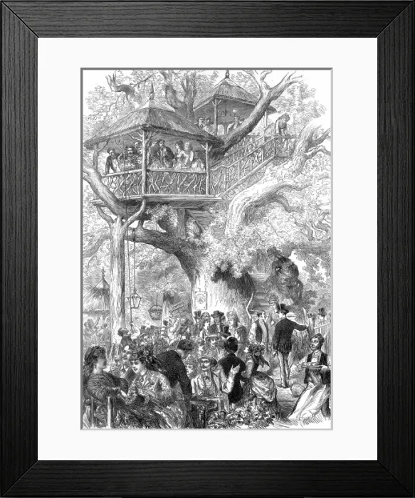 Framed Print : Parisians at Sceaux: Dining in a Tree, 1872