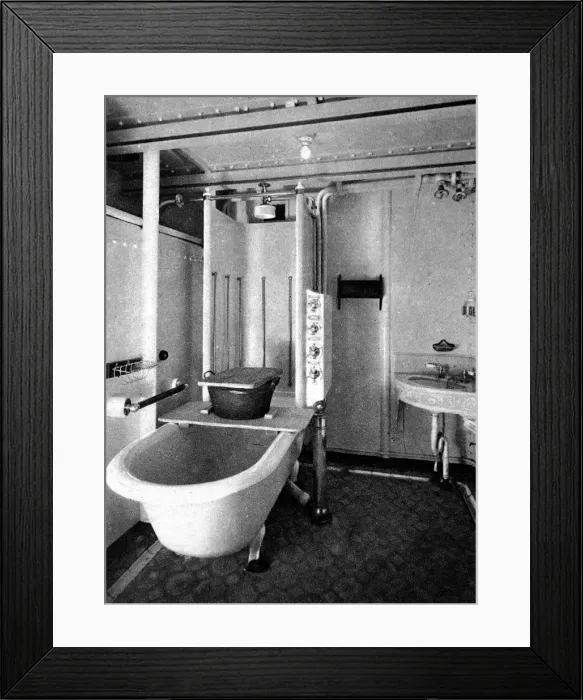 Framed Print : A Bath-room on the R. M. S. P. Almanzora, 1920