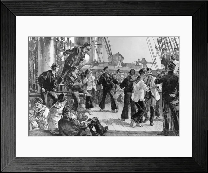 Framed Print : On the deck of a warship, Hands to Dance and Skylark, 1889 Framed Print : On the deck of a warship, Hands to Dance and Skylark, 1889