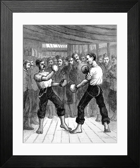 Framed Print : Boxing on board a Troopship, 1876 Framed Print : Boxing on board a Troopship, 1876