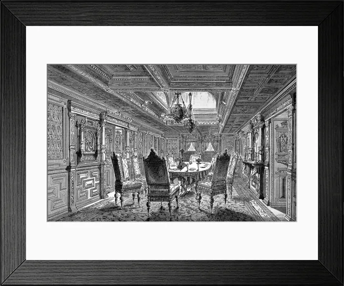 Framed Print : Dining Saloon on the Royal Yacht Hohenzollern, 1879 Framed Print : Dining Saloon on the Royal Yacht Hohenzollern, 1879