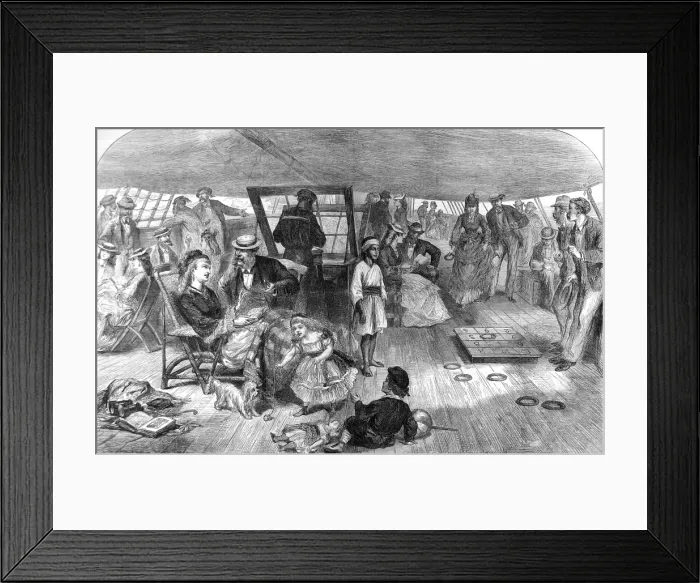 Framed Print : The Poop Deck of a P. &O. Liner, Red Sea, 1872 Framed Print : The Poop Deck of a P. &O. Liner, Red Sea, 1872