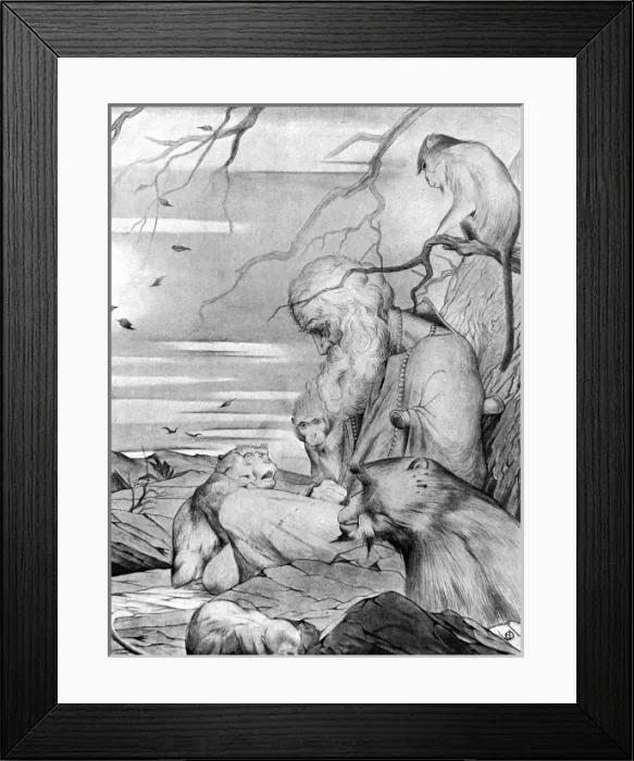 Framed Print : The Miracle of Purun Bhagat; Dewan Sir Purun Dass at a shrin Framed Print : The Miracle of Purun Bhagat; Dewan Sir Purun Dass at a shrin