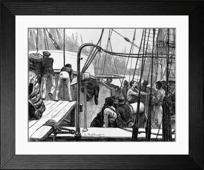 Framed Print : Landing Cotton at Liverpool, 1875 Framed Print : Landing Cotton at Liverpool, 1875