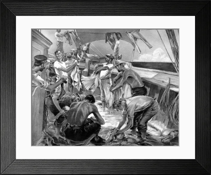 Framed Print : Wash Day on Board a Sailing Ship in the Tropics Framed Print : Wash Day on Board a Sailing Ship in the Tropics