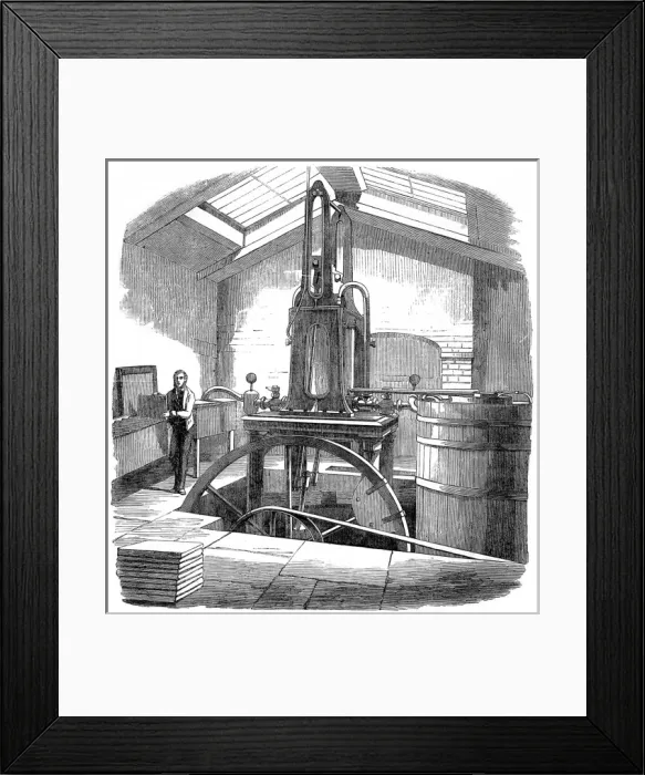 Framed Print : Harrisons Ice Making Machine, 1858 Framed Print : Harrisons Ice Making Machine, 1858