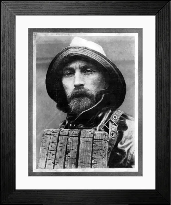Framed Print : Second Coxswain Mann of the Aldeburgh Lifeboat Station, 1909 Framed Print : Second Coxswain Mann of the Aldeburgh Lifeboat Station, 1909