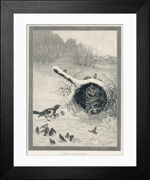 Framed Print : Possession is nine points of the law by Louis Wain Framed Print : Possession is nine points of the law by Louis Wain