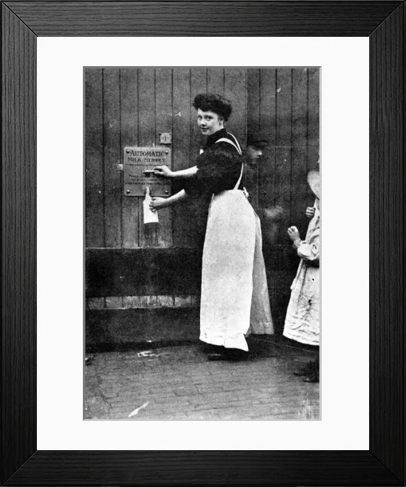 Framed Print : An automatic milkman